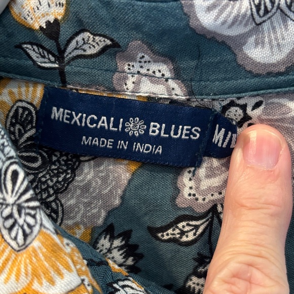 Mexicali Blues Floral Blouse - Green and Yellow - Picture 2 of 4